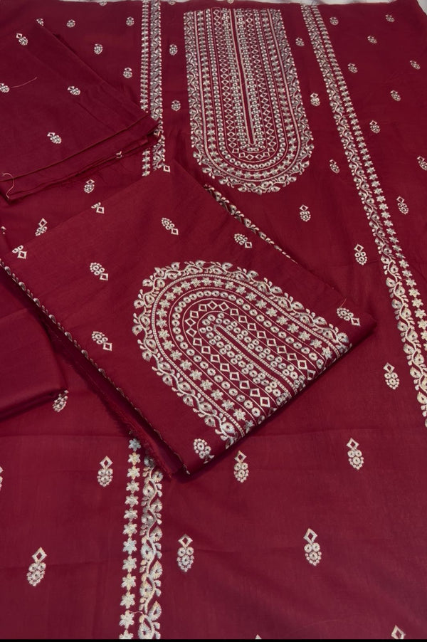 Bareeze Lawn 2pc Embroidery (Maroon)