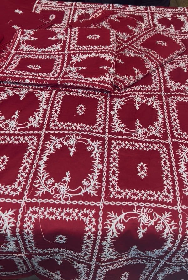 Bareeze Lawn 2pc Embroidery (Red)